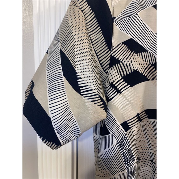 D’Accord Short Sleeve Half Button Polo Shirt. Mens Large Black Tan White - Picture 5 of 9